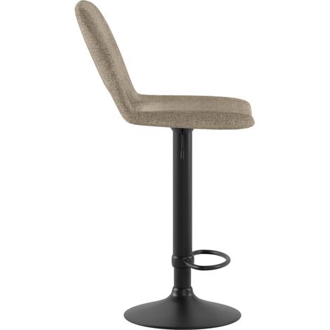 Sgabello Alex moderno con alzata a gas, seduta ergonomica in tessuto easy-clean beige e struttura in metallo nero - Linea Alex (1/5)