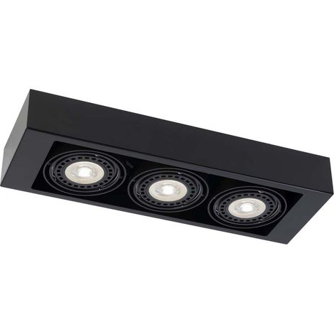 Faretto soffitto triplo nero rettangolare GU10 Shilo (1/2)