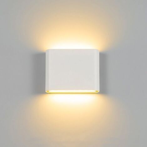 Applique murale LED blanche étanche - idéale pour les chambres, salons, cages d'escalier, couloirs, etc. - 1 pièce, 11,5 cm, lumière chaude (1/3)