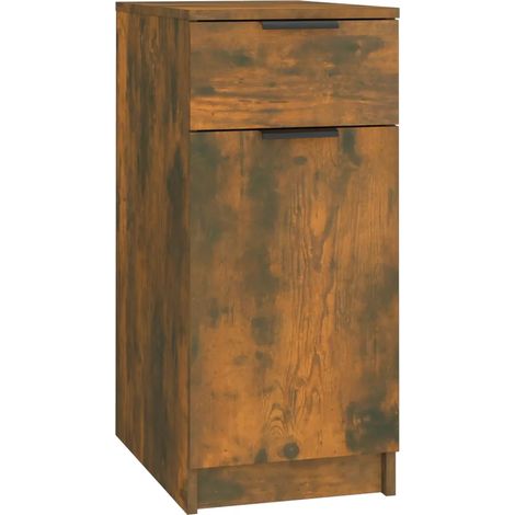 Armoire de bureau en bois ingénierie chêne fumé 33,5 x 50 x 75 cm rangement pratique design moderne