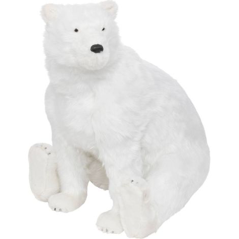 Déco de Noël Ours Blanc géant assis H 74 cm - Feeric Christmas