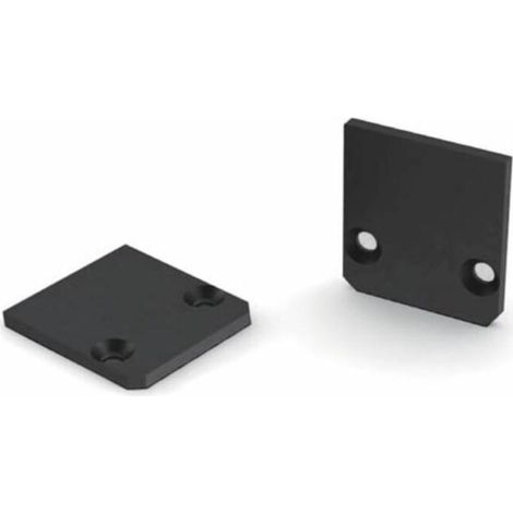 Capuchon De Terminaison - Profilé Led Sl15fl - Sans Trou De Câble - Aluminium Anodisé - Noir - 1 Pièce