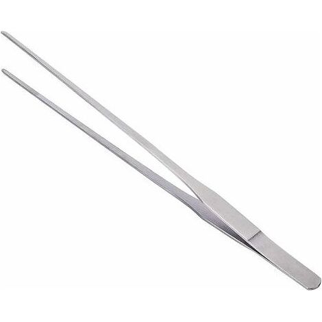 2 Paires de pinces en acier inoxydable 27cm longues droites / incurvées avec une extrémité dentelée de précision pour l'aquascaping, le jardinage, la cuisine, le travail industriel (1/5)