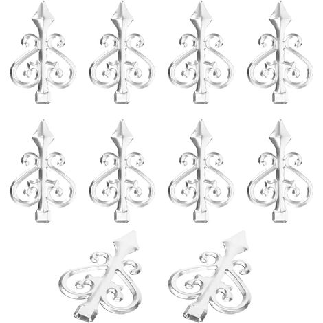 10 Pièces Métal Poteaux De Clôture Pointes, Pointes De Clôture Décoratives En Acier Inoxydable, Finials Élégants pour Clôtures, Décoration De Clôtures, 15  10 CM, pour Jardin, Cour