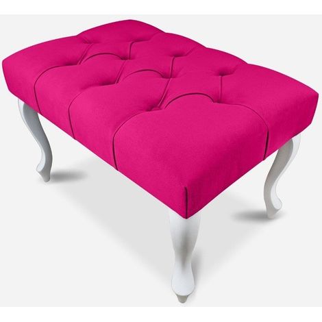 Banc, bout de lit capitonné rose 60x40x40 cm (1/3)