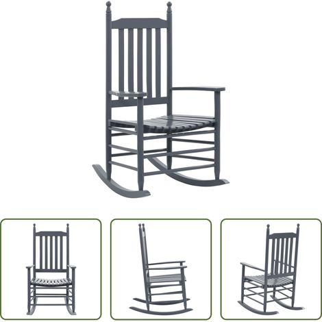 Chaise de jardin - Chaise à bascule avec siège incurvé Gris Bois de peuplier (1/5)