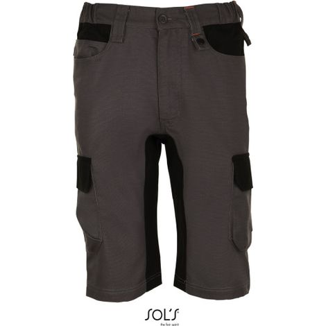 Bermudas De Hombre De Trabajo Bicolor SOL'S IMPULSE PRO 46 Gris Oscuro / Negro