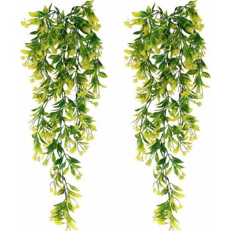 Lierre Artificiel - Suspension Verte 78 Cm - Pour Décoration Intérieure Extérieure Mariage Bureau Cuisine Jardin - 2 Pièces (1/4)