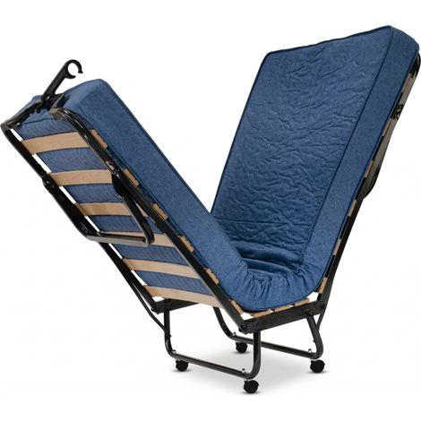 Brandina Pieghevole Professionale 80x200 con 15 Doghe e Materasso H14 cm inverno/estate - Misura: 80x200 Fuori misura