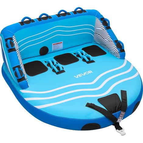 VEVOR Flotador de Arrastre Inflable para Navegación 3 Personas, Flotador Remolcable 195x189,5 cm Capacidad de 231 kg, para Deportes Acuáticos, con Cubierta de Nailon, Válvula de Seguridad, Azul
