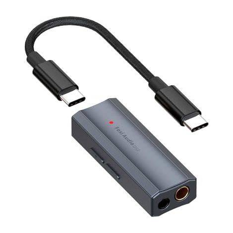 Adaptateur DAC DS2 USB-C vers AUX pour casque, avec prise jack 3,5 mm, double sortie audio, haute résolution DSD256 et sortie symétrique 4,4 mm (CS43131), compatible iPhone 15 Pro Max Plus, iPad et té (1/5)