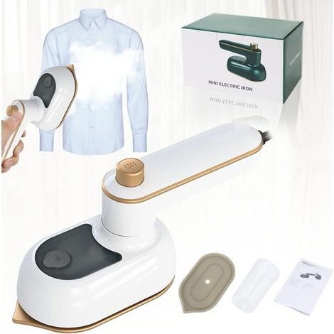 [JAMAIS UTILISÉ] lisseur vapeur, mini fer à vapeur, chauffage rapide 30s, réservoir d'eau 50 ml, rotatif à 90° et 180°,nettoyeur vapeur, repassage vertical - blanc (1/4)