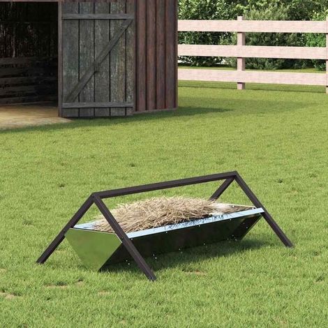 Abreuvoir argenté pour bétail, 111 x 76 x 38 cm