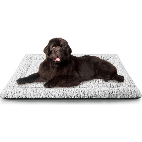 Dog Mat, Cuddly and Large Dog Bed, 109 x 73 cm, Soft Cushion for Cage or Travel, and Easy to Clean, Grey (1/5)