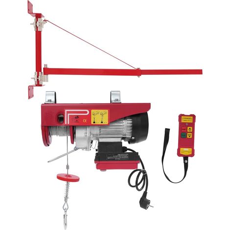 Treuil électrique 220 V de 125 kg à 250 kg - Hauteur de levage 12 m - Palan électrique 10 m/min - Palan électrique avec support prolongé - Télécommande sans fil (prise type norme UE) (1/5)