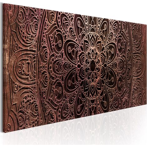 Tableau Imprimé "Mandala : Amber Silence" 50 x 150 cm (1/2)