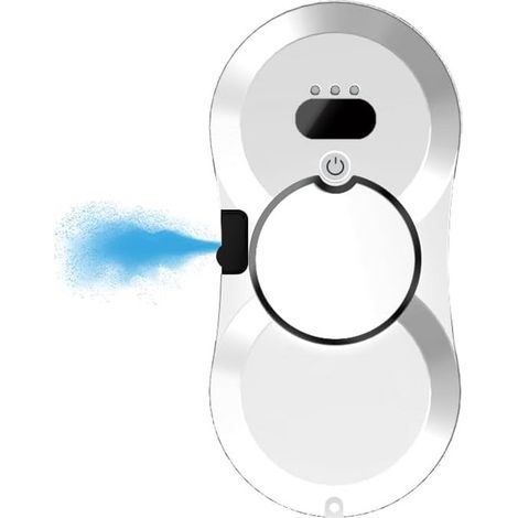 Robot limpiacristales con pulverizador de agua ultrasónico, 70 mm de grosor, mopa doble giratoria y cuerda de seguridad. (1/5)