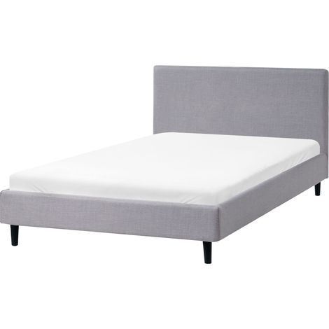 Bett mit Lattenrost Stoff FITOU 120 x 200 cm Hellgrau (1/5)