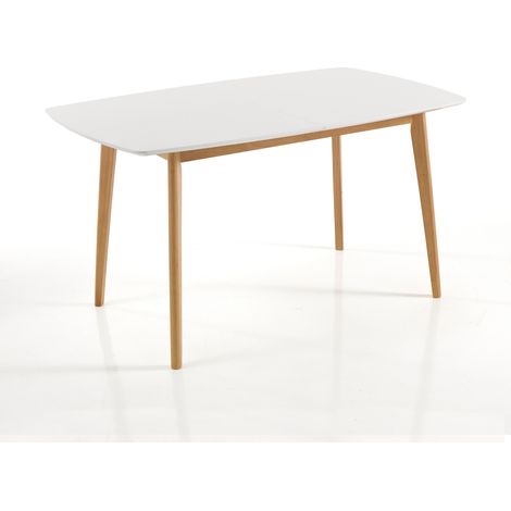Tavolo allungabile CAYER WHITE / WOOD (1/2)