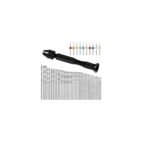 57 piezas Mini broca de precisión Broca de pasador Fresa de fresado Mini broca para modelismo Broca de madera Broca de precisión para tornillos Broca manual Broca helicoidal 0,33 mm, PCB 0,1 mm 1 mm