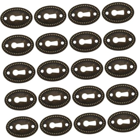 Plaque de serrure ovale noire en alliage zinc (20 pièces) pour (1/5)