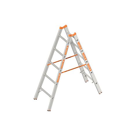 Escalera tipo tijera de peldaños estrechos  acceso por ambos