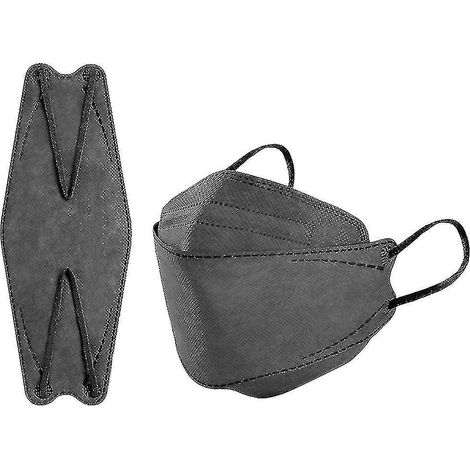 Lot de 50 masques KN95 pour adultes, style poisson, Morandi, FFP2, 4 couches, gris. (1/5)