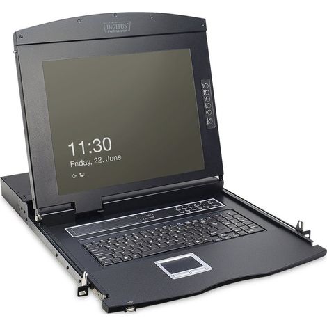 Digitus DS-72210-5ES Consola KVM de 17 pulgadas con conmutador CAT5 de 16 puertos Negro (1/2)
