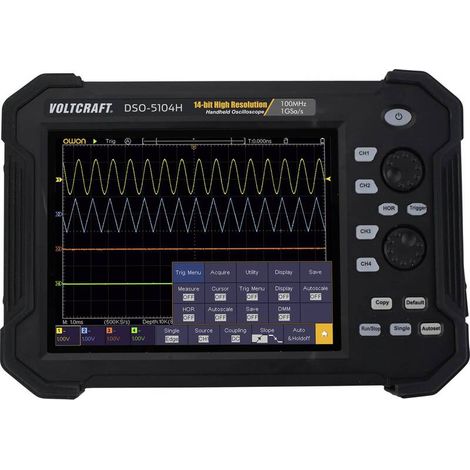 [NEUWERTIG] B-Ware Voltcraft Hand-Oszilloskop DSO-5104H 100 MHz 4-Kanal 1 GSa/s 40 Mpts 14 Bit DSO (1/2)