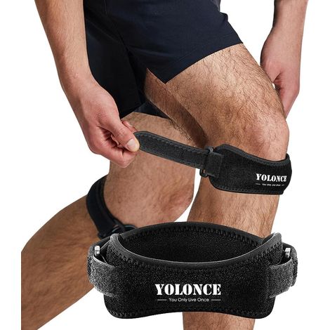 2x Kniebandagen Kniescheibenschutz verstellbar universal schwarz Set (1/5)