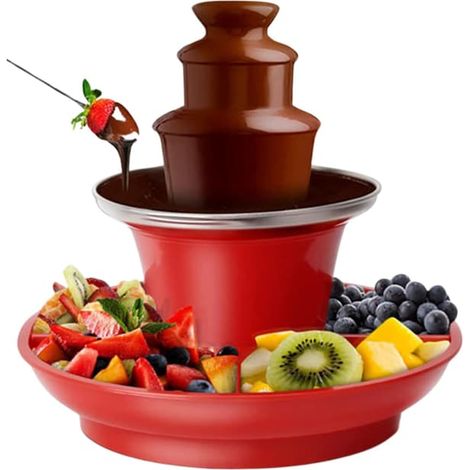 Fontaine à chocolat - Machine à fondue au chocolat - Fondue au chocolat à 3 niveaux amovibles pour fêtes et soirées jeux - Noël (1/4)
