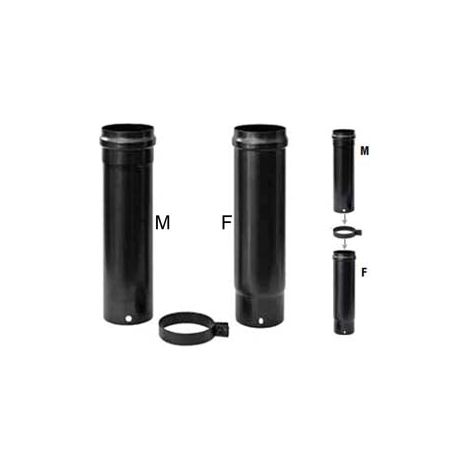 TUBO TELESCOPICO P/STUFA A PELLET D 8 CM NERO OPACO