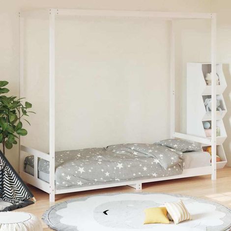 vidaXL Estructura de cama para niños madera de pino blanco 80x200 cm (1/5)
