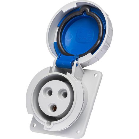 IDE – Prise encastrable monophasée 32A 2P+T – Étanche IP67 pour installations industrielles – Raccordement par borne à vis 10mm²