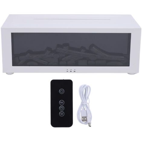 BUNTHAUS Humidificateur de bureau effet flamme 3D avec minuterie, silencieux, diffuseur d'aromathérapie et lumière d'ambiance pour la maison (blanc) (1/5)