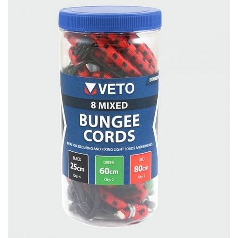 TIMCO Bungee Cords with Laminated Hook Mixed Pack - 8pcs (1/2)