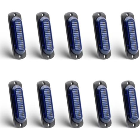10PCS Feu de Gabarit Remorque Bleu, Universel Feux de Gabarit LED 12V 24V Camion Indicateur de Position pour Camion remorque Van Caravan (1/5)