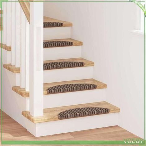 Tapis d'escalier auto-adhésifs - FAFEISY - 42011440 - 15 pcs - Marron - 56x17x3 cm (1/5)