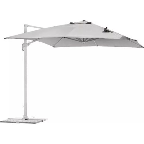 ombrellone a braccio rettangolare solaria "california spuncrylic" in alluminio bianco e grigio 3x4 mt (1/4)