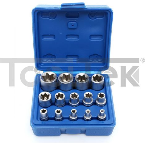 SET CHIAVI A BUSSOLA TORX FEMMINA DA E4-E24 14pz 1/2" 1/4" 3/8" (1/5)