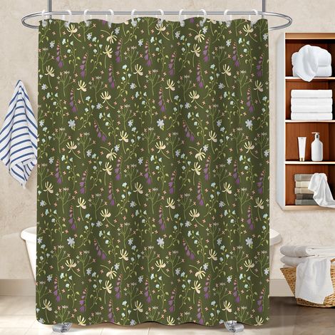 Rideau douche polyester 180x180 naturel protection douche pour protéger le sol des éclaboussures efficacement (1/5)