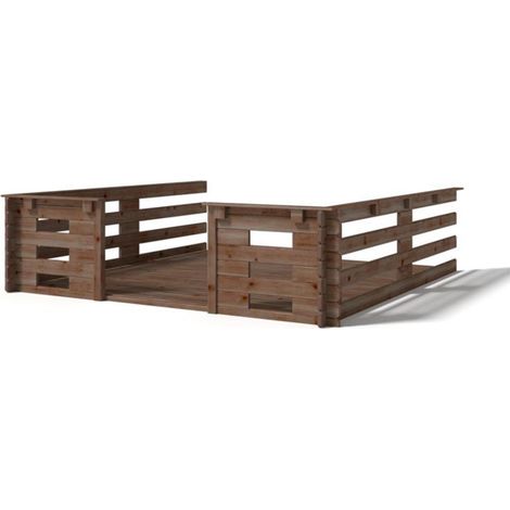 Veranda - 9m2 - 3m x 3m - impregnata - colore: marrone - DOM540