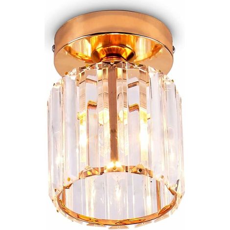 Generic Crystal Ceiling Lighting Mini Modern Chandelier Ceiling Light Suspension Crystal Light Fixture for Kitchen Island Dining Room Hallway, E26,Oro (1/5)