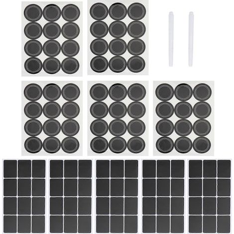 1 lot d'étiquettes adhésives de rangement pour bouteilles et boîtes de conserve, autocollantes imperméables (noires)-17x10cm-Black (1/3)