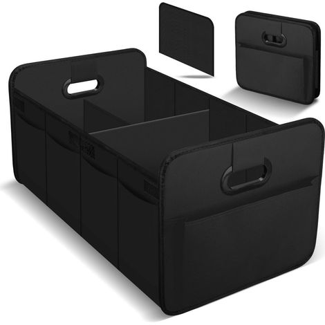 Organisateur de coffre pliable 70L avec 10 compartiments, imperméable, antidérapant, noir
