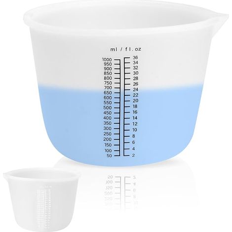 Verre Doseur en Silicone, Gobelet Doseur avec Echelle Graduée, Gobelets Mélangeur pour Moules, Cuisine (1/5)