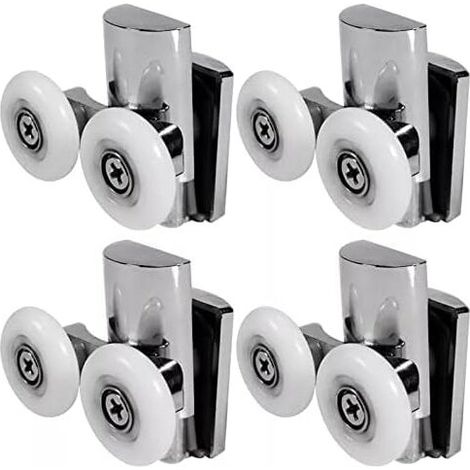 Set of 4 Double Sliding Shower Door Wheels (2 Upper + 2 Lower) (25mm - 2 Upper + 2 Lower)