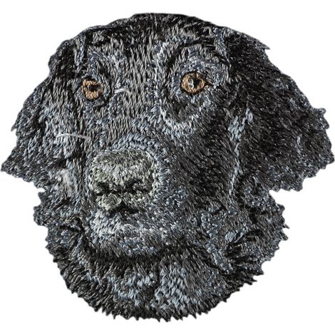 Toppa a forma di cane Flat-Horned Retriever, toppa ricamata, decorazione unica per zaino di Art-Dog (1/3)