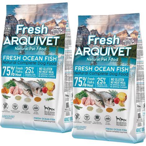 Alimento semiblando para perros Arquivet Fresh Pescado de océano semihúmedo 2x2,5 kg