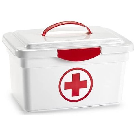 Caja botiquin Primeros Auxilios con Tapa y asa 8 Litros Blanco